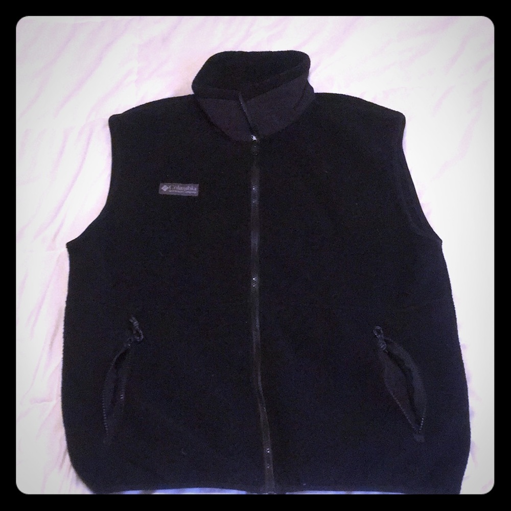 Heavy Duty Columbia Fleece Vest, Black, Men’s L.